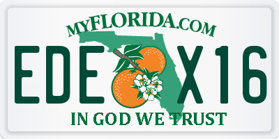 FL license plate EDEX16