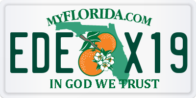 FL license plate EDEX19