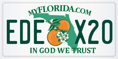 FL license plate EDEX20