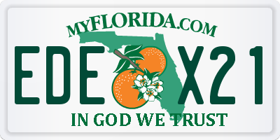 FL license plate EDEX21