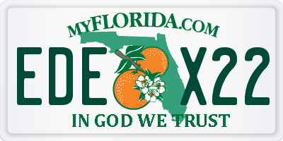 FL license plate EDEX22