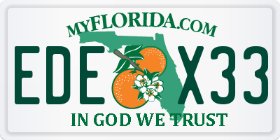 FL license plate EDEX33