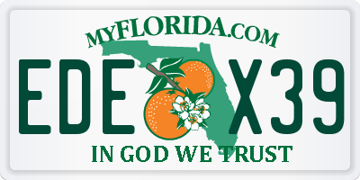FL license plate EDEX39