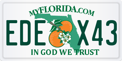 FL license plate EDEX43