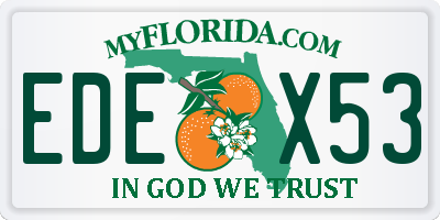 FL license plate EDEX53