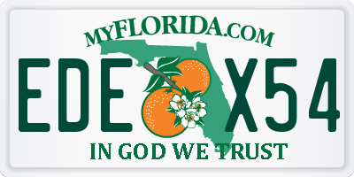 FL license plate EDEX54