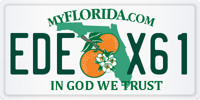 FL license plate EDEX61