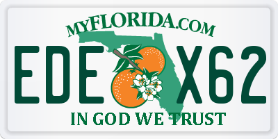 FL license plate EDEX62