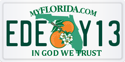 FL license plate EDEY13