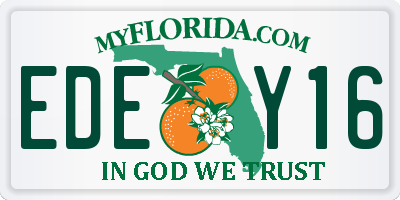 FL license plate EDEY16