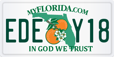 FL license plate EDEY18