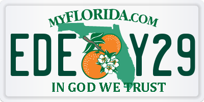 FL license plate EDEY29