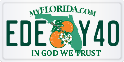 FL license plate EDEY40