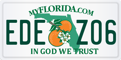 FL license plate EDEZ06