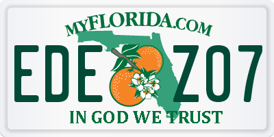 FL license plate EDEZ07