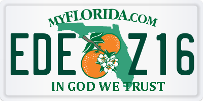 FL license plate EDEZ16