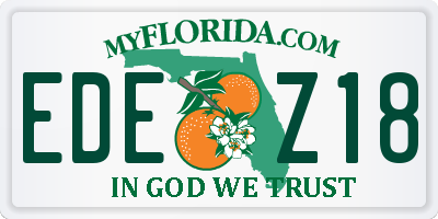 FL license plate EDEZ18