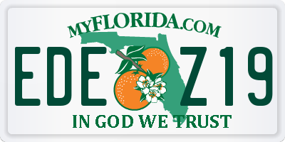 FL license plate EDEZ19