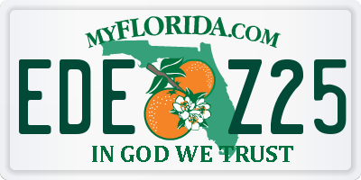 FL license plate EDEZ25