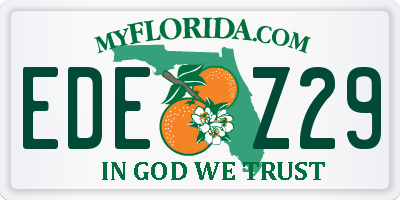 FL license plate EDEZ29