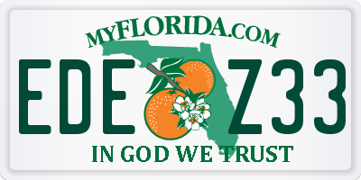 FL license plate EDEZ33