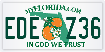 FL license plate EDEZ36