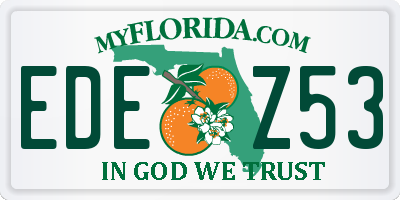 FL license plate EDEZ53