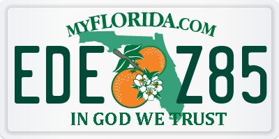 FL license plate EDEZ85