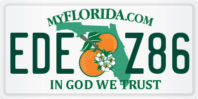 FL license plate EDEZ86