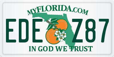 FL license plate EDEZ87