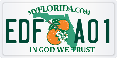 FL license plate EDFA01