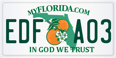 FL license plate EDFA03