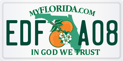 FL license plate EDFA08
