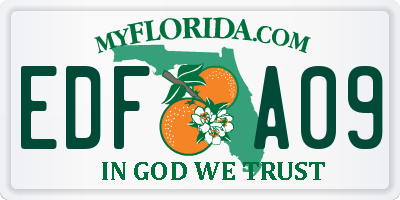 FL license plate EDFA09