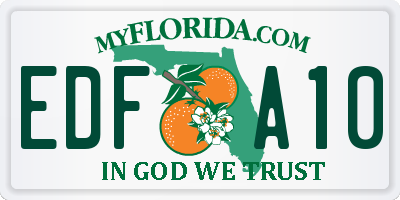 FL license plate EDFA10