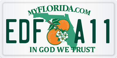 FL license plate EDFA11