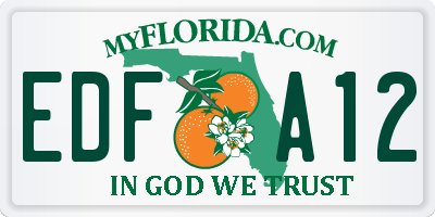 FL license plate EDFA12