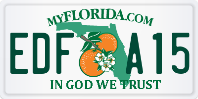 FL license plate EDFA15