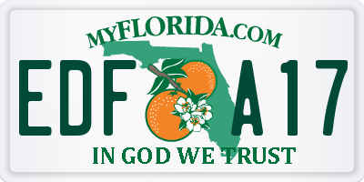 FL license plate EDFA17