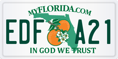 FL license plate EDFA21