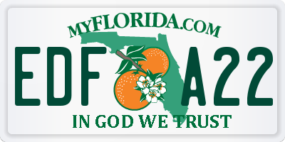 FL license plate EDFA22