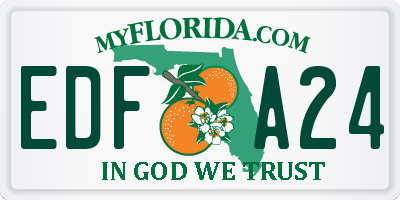 FL license plate EDFA24