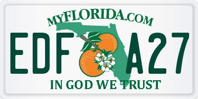 FL license plate EDFA27