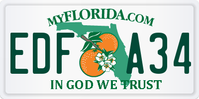 FL license plate EDFA34
