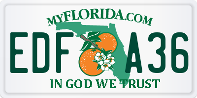 FL license plate EDFA36