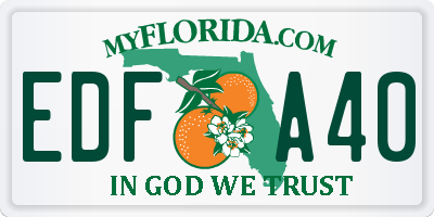 FL license plate EDFA40