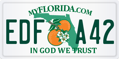 FL license plate EDFA42