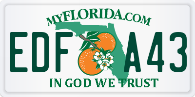 FL license plate EDFA43