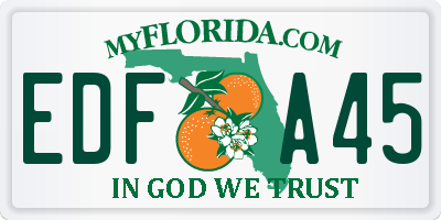 FL license plate EDFA45