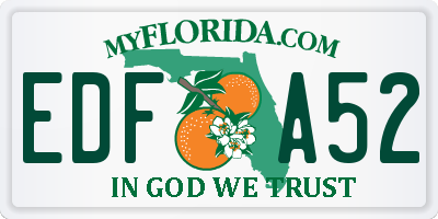 FL license plate EDFA52